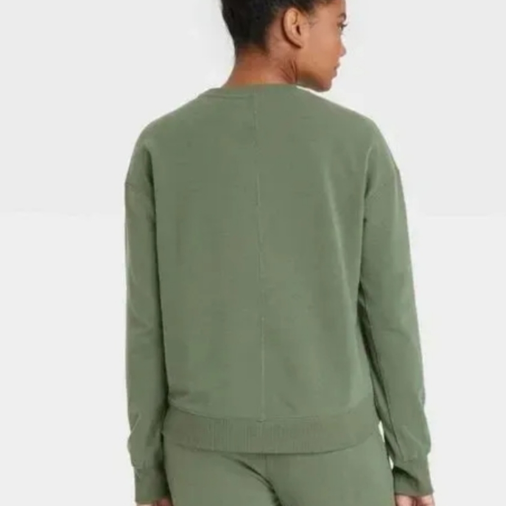 All In Motion Olive Green Crew Sweatshirt - Picture 3 of 8